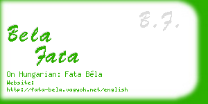 bela fata business card